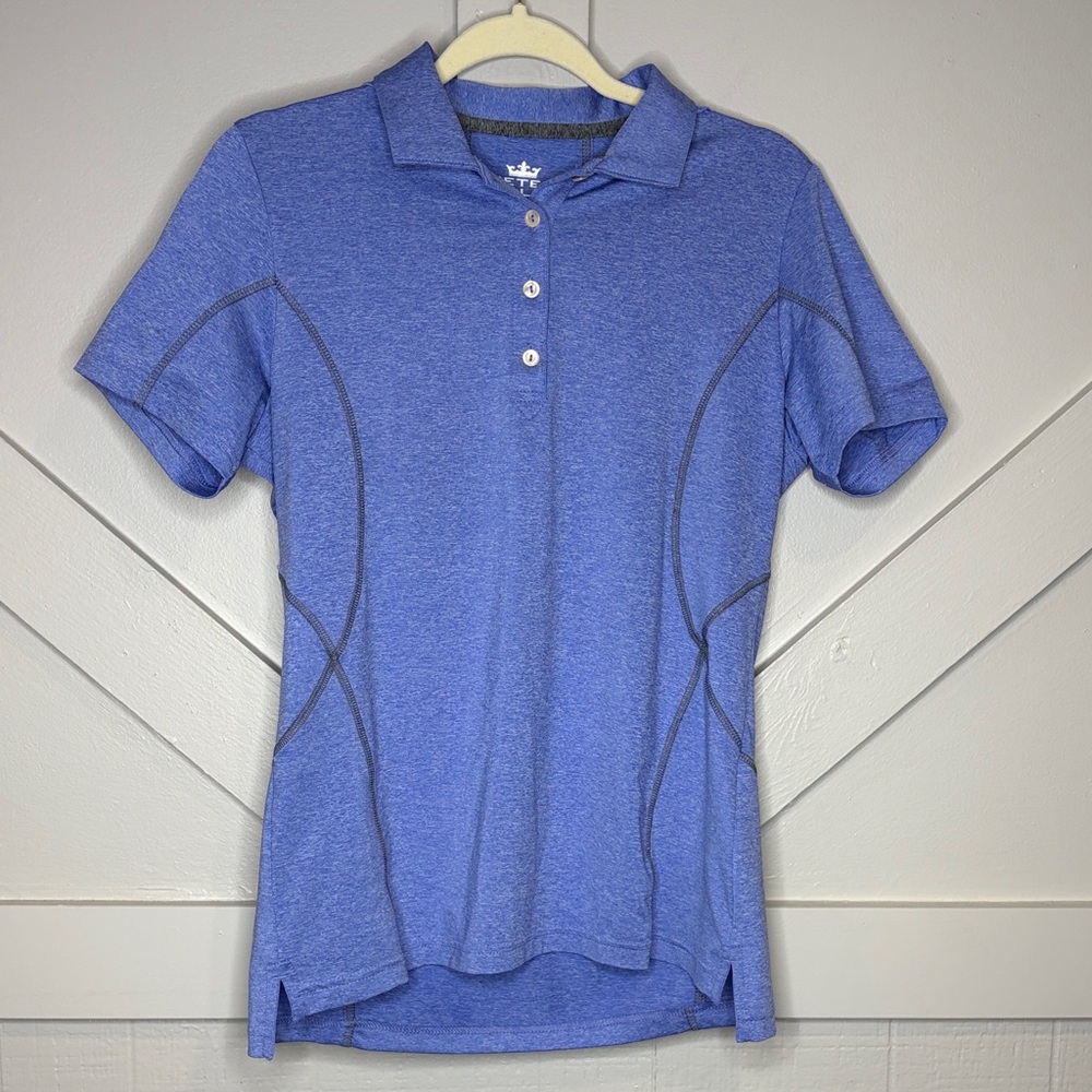 Peter Millar Women's E4 Wicking Performance Golf Polo Shirt Medium Blue Athletic